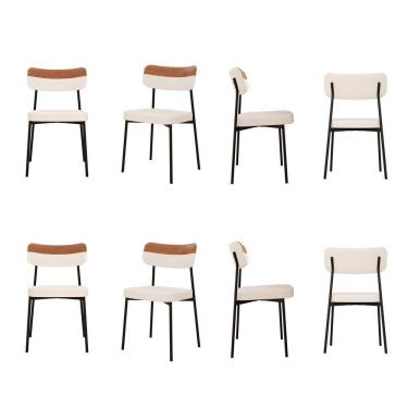 Imagem de Kit com 8 Cadeiras para Sala de Jantar Mona Yescasa Palha Corriente /Caramelo