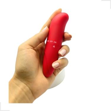 Imagem de Mini Vibrador Pessoal Silencioso, Vermelho, 12 cm, Controle Giratório, Material ABS