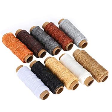 Imagem de Zerodis 10pcs Fios de Ponto Manual Supplias Diy Fios de Cera de Algodão Artesanato de Couro Durável para Carteiras, Malas, Tendas