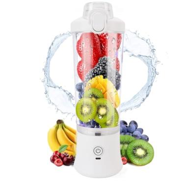 Imagem de Liquidificador Portátil 600ml 18000rpm USB C Recarregável Mini Juicer Cup de Aço Inoxidável Blades RGB Light Travel Gym