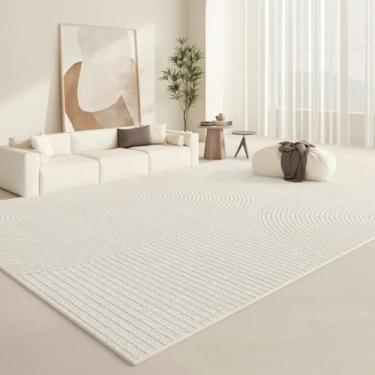 Imagem de Tapetes estilo creme para sala de estar, tapete macio e fofo, minimalista, para sala de estar, decoração de quarto e cabeceira (160 x 200 cm (62 x 78 pol.) / jds-250717000258)