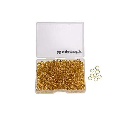 Imagem de Shapenty 1000 peças, banhado a prata, argolas abertas de ferro, conectores a granel para brincos de artesanato faça você mesmo, colar com pingente, gargantilha, joias, descobertas e acessórios de corrente de chaveiro, Gold, 6mm, 1