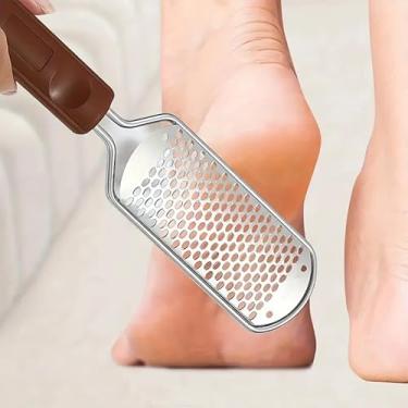 Imagem de 1 lixa de pé para pedicure - removedor de calos de pé ralador profissional raspador de pés removedor de calos de milho removedor de pele morta de pé molhado e seco, marrom