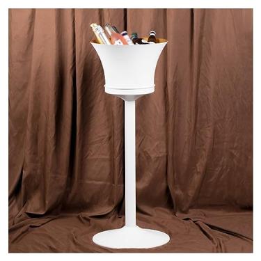 Imagem de Balde de gelo com suporte, balde de gelo em pé de aço inoxidável, balde de vinho no suporte, balde de gelo dourado champanhe para vinho cerveja KTV Club Bar churrasco festa casamento