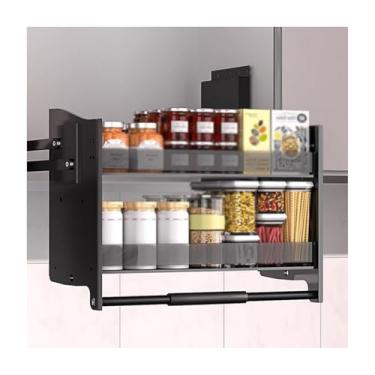 Imagem de Organizador de armário de parede de cozinha superior, conveniente para puxar para baixo, cesta de temperos, economia de espaço para café doméstico (500 mm)