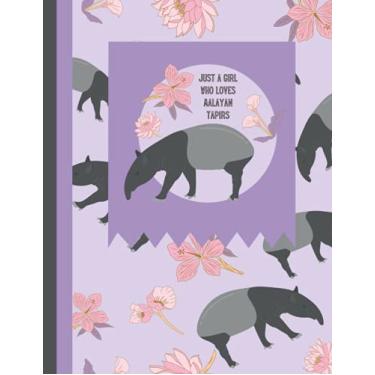 Imagem de Just A Girl Who Loves Malayan Tapirs Notebook: Cute Tapir notebook for writing, journaling and list making.
