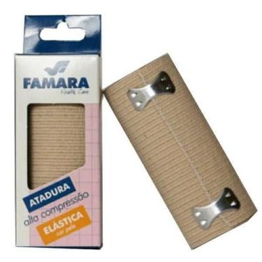 Imagem de Atadura Elástica Alta Compressão 10Cm X 1,30M Bege Famara