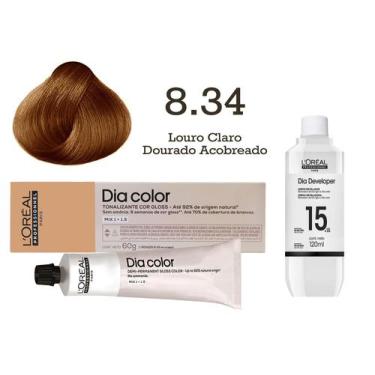 Imagem de Tonalizante Dia Color 8.34 Louro Claro Dourado Acobreado + Emulsão Rev