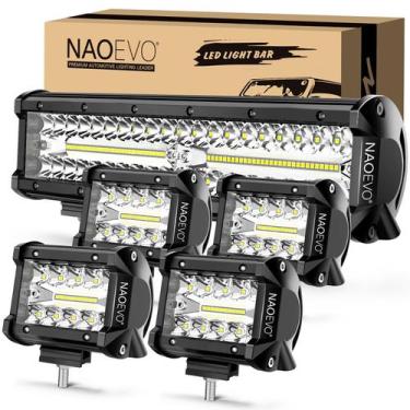 Imagem de Barra de luz LED e luzes de cápsula NAOEVO 30cm e 10cm para carro