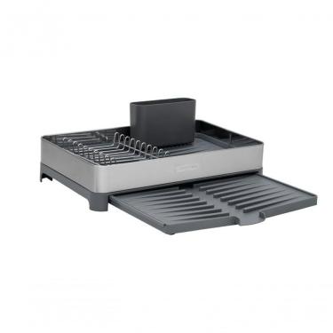 Imagem de Escorredor De Louça Tramontina Plurale Grafite Aço Inox E Polipropileno Com Porta Talheres