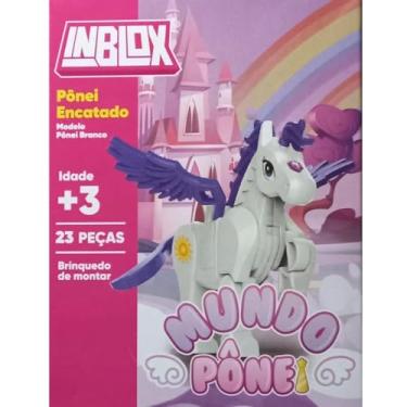 Imagem de Unicórnio de Montar Infantil Brinquedo Educativo com Asas Figura de Ação Colecionável Bloco de montar -BRANCO