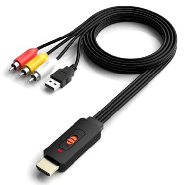 Imagem de Arector Conversor HDMI para AV, adaptador HDMI para RCA, suporta PAL/NTSC, comutação para projetor de monitor de TV PS2/Wii/N64/Xbox/VCR/VHS/DVD