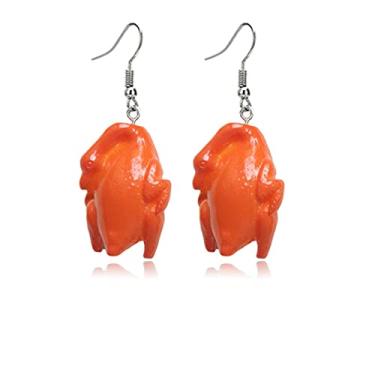 Imagem de ONLYJUMP Brincos pendentes de comida de galinhas fritas simulação de PVC para mulheres, meninas, feito à mão, churrasco, resina, pernas, galinha, pato assado, brincos engraçados, joias criativas,