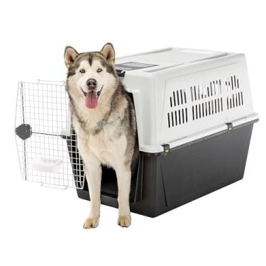 Imagem de Ferplast ATLAS 70 PROFESSIONAL, Transportador para cães grandes, com comedouro e acessórios, sistema de fechamento de segurança, grades para ventilação, Cinza, GG