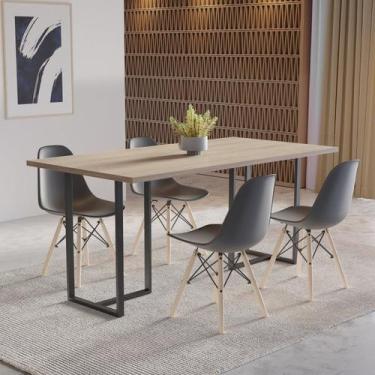 Imagem de Conjunto Mesa com 4 Cadeiras Eames Pp Espresso Móveis