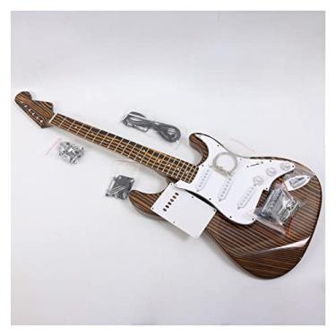 Imagem de Guitarra Elétrica Pescoço De Zebra Com Corpo De Guitarra 22 Trastes Kit De Guitarra Com Todas As Peças De Guitarra profissional kit de guitarra inacabado