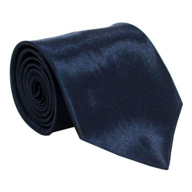 Imagem de  Gravata Tradicional Lisa Azul Marinho Formatura e Casamento