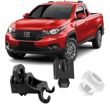 Imagem de Kit Grampos Presilhas Suporte Para Haste Vareta Do Capô Strada 2020 2021 2022 2023 2024