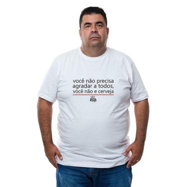 Imagem de Camiseta Masculina Plus Size Algodao Frase Voce Nao Precisa Agradar A Todos Abridor De Garrafa