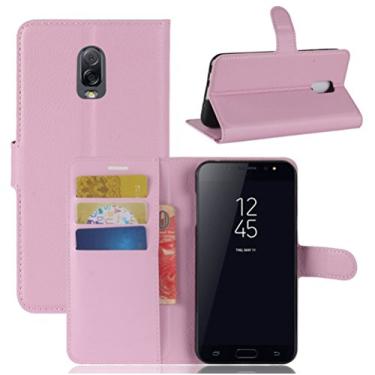 Imagem de Capa carteira para Samsung Galaxy J7 Plus, capa carteira flip de couro PU premium com compartimento para cartão, suporte e fecho magnético [capa interna de TPU à prova de choque] compatível com