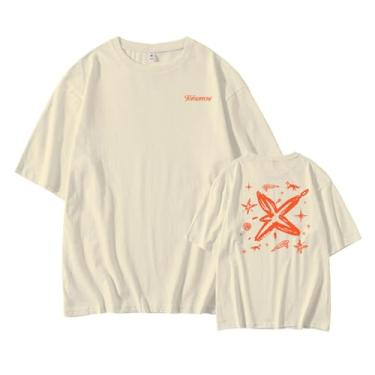 Imagem de Camiseta Txt Solo Tomorrow k-pop Merch Support Estampada Camisetas Soltas Unissex, Bege, G