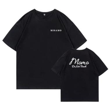 Imagem de Camiseta T-wice M-isamo K-pop Support Camiseta estampada gola redonda manga curta mercadoria para fãs camisetas, Preto - Momo, G