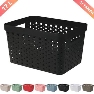 Imagem de Cesto Organizador  s/ Tampa Trama Rattan 17L Usual Utilid. - Usual Uti