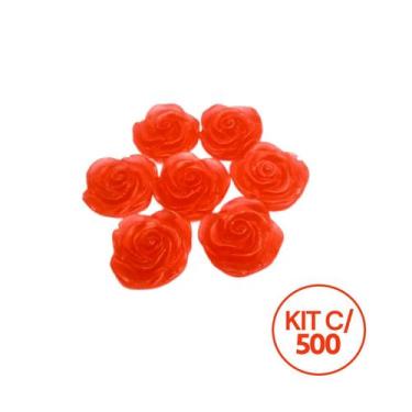 Imagem de Kit 500 Unidades Mini Sabonete Artesanal Rosa Flor 2,5 cm - D&C, Verme