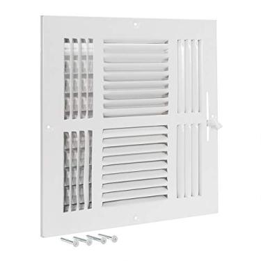 Imagem de EZ-FLO 61619 Cadastro de parede lateral/teto de quatro direções, 25 x 25 cm, branco