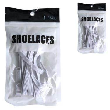 Imagem de 1 Par de Cadarços Arredondado Para Tênis e Sapatos 100cm - Saz, Branco