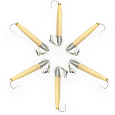 Imagem de Alargadores de cedro rígido de 15 cm – Cor natural – 6 peças com bolsa de isca