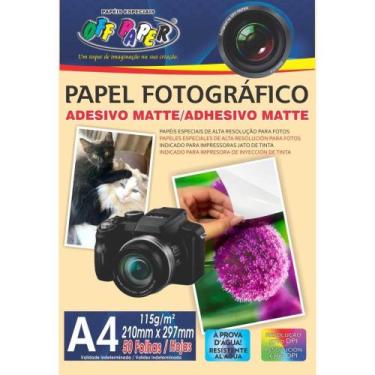 Imagem de Papel Fotográfico INKJET A4 Matte Adesivo 115G Pacote com 50 - OFF Pap