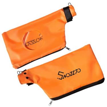 Imagem de Swozzto 2 Peças Grande Capacidade Serra de Esquadria Saco Coletor de Restos com Janela Transparente de Pvc, Saco Coletor Universal para 255 Serra de Esquadria, Sacos Coletores de R (, Laranja)