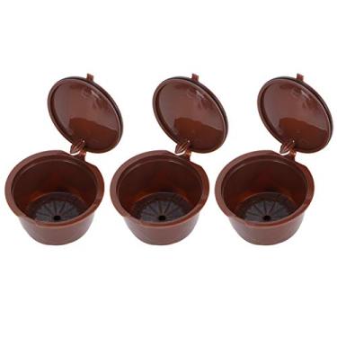 Imagem de Filtro de Cápsula de café Reutilizável Akozon Compatível Com - Cápsulas de café Multiuso para Máquinas (3 xícaras + 1 colher + 1 pincel)