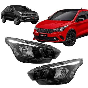 Imagem de Farol Fiat Argo Cronos 2018 2019 2020 com Led - Geral, Direito