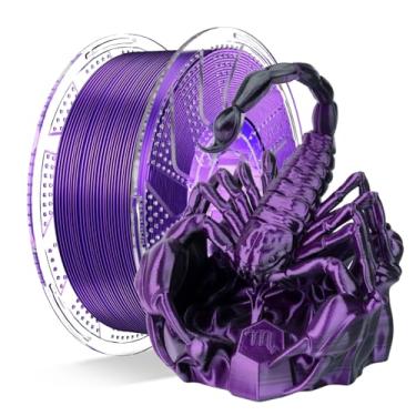 Imagem de Filament do drukarek 3D Chitu Systems Conjure Silk PLA, dwukolorowy filament 1,75 mm, filament do druku 3D Silk Red Blue 1 kg/2,2 kg (B-silk Pla-black+purple 1kg)