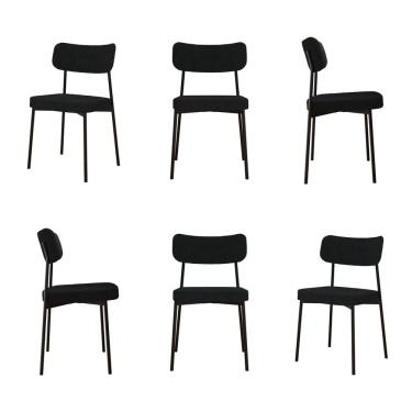 Imagem de Kit com 6 Cadeiras para Sala de Jantar Mona Yescasa Cinza grafite