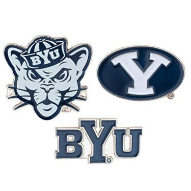 Imagem de Desert Cactus Brigham Young University Lapela Pacote com 3 Pinos Cougars BYU Cougs Logo Esmalte Feito de Metal (Conjunto de Pinos), Bronze, Sem Pedra Preciosa
