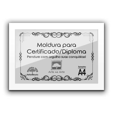 Imagem de 1 Certificado Diploma A4 Com Tela De Acetato E Mdf Titulos Moldura Branca