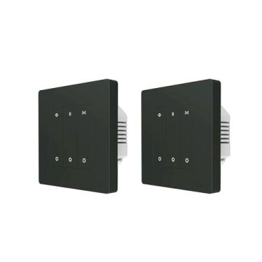 Imagem de GaoLeAve Smart ZigBee Interruptor de cortina com anel estrela para persiana de rolo cortinas elétricas motor cego Alexa/óculos controle remoto doméstico - preto 2 peças