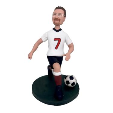 Imagem de Bola de drible de jogador de futebol de argila feita à mão da sua foto, presente ideal para fãs de futebol, entusiastas de esportes, mostrando paixão por campo de ação atlética, perfeita para