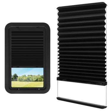 Imagem de PAMASE Substituição de persiana de janela de porta RV serve para portas de entrada preparadas Lippert - 30,5 cm x 53,3 cm RV capa de persiana plissada fina, protege a privacidade blackout para