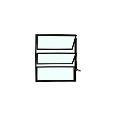 Imagem de Vitro Basculante Preto 60x40 Linha Esmeralda Vidro Liso