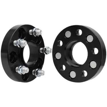 Imagem de IRONTEK Espaçadores de roda de 5 x 112 mm, espaçadores forjados reais de 1 polegada com furo de cubo de 66,6 mm M14 x 1,5 pinos aptos para Audi A4/ A5/ A6/ Q5/ Q7/ S4/ S5/ S6, para Mercedes-Benz C180/