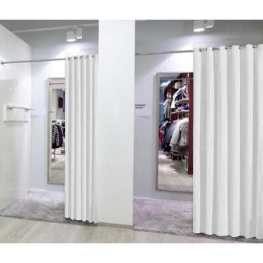 Imagem de Cortina Provador Roupas 3,00X2,00 Branco 100% Privacidade - Lm Detona