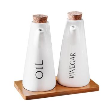 Imagem de Ioensy Conjunto de Dispensador de óleo E Vinagre de Cerâmica, Recipiente à Prova de Vazamentos para Azeite de Oliva