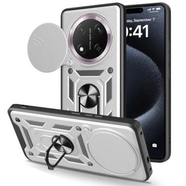 Imagem de Kainevy Capa de telefone para Honor Magic 7 Lite resistente resistente com suporte de anel de metal e capa para câmera, proteção à prova de choque de grau militar, adequada para suporte magnético de