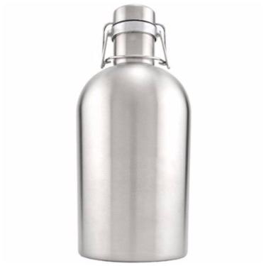 Imagem de Cooler Portátil para Garrafas de cerveja com Isolamento Duplo, Aço Inox, KEGWORKS SSGROWLER BLANK, Prateado