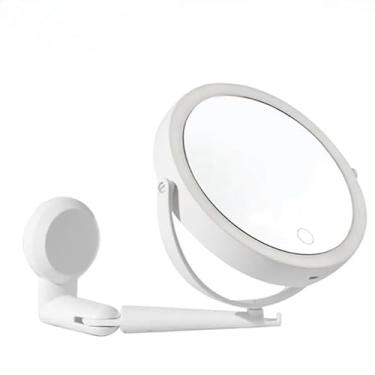Imagem de Espelho Giratorio 360 Graus LED 3 Tons Touch 5x Aumento Bateria USB Ajustavel Banheiro