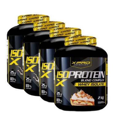 Imagem de Kit 4x Whey Protein Isolado Iso Blend Complex 2Kg XPro Nutrition, Tort